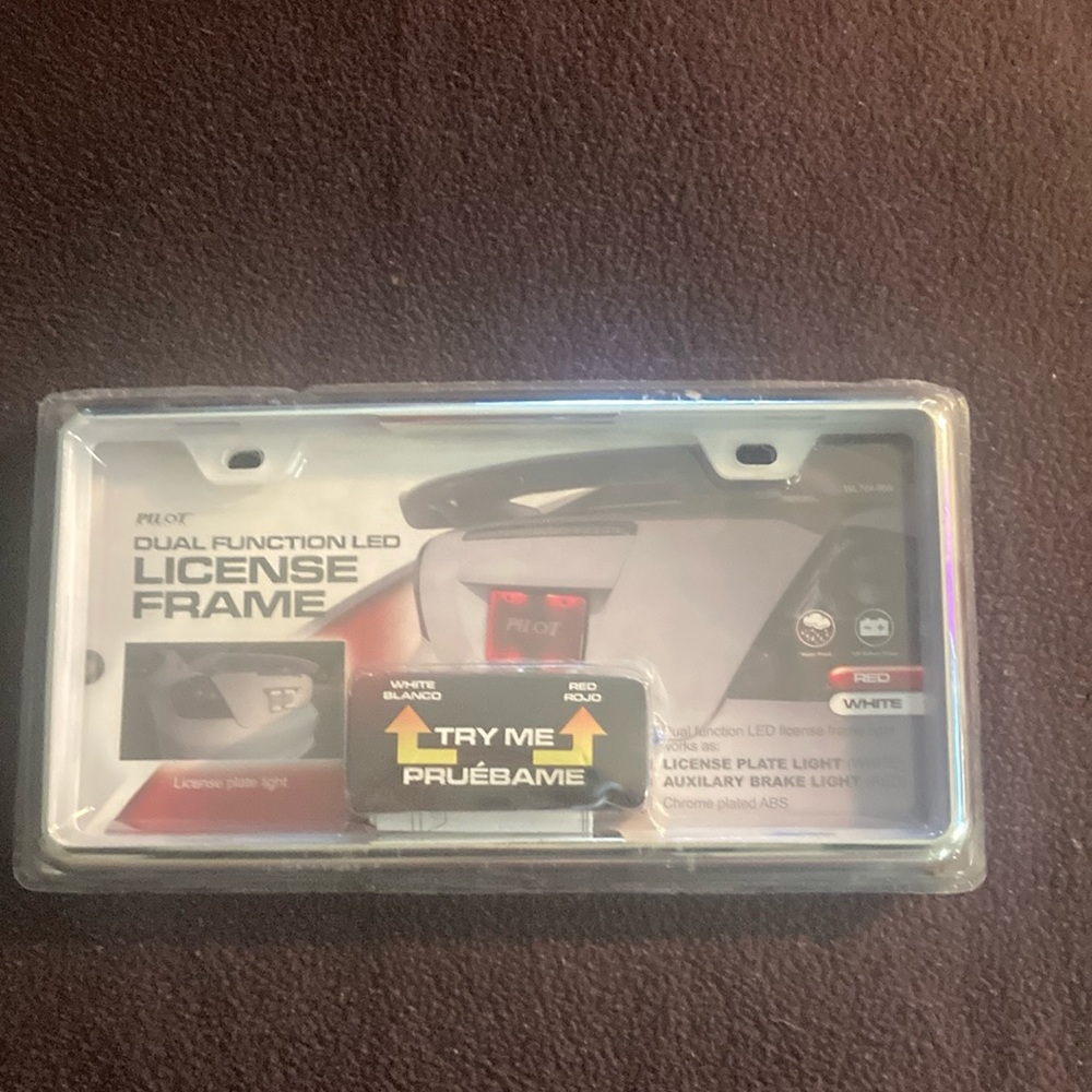 New Pilot Dual Function LED License Frame WL704-RW